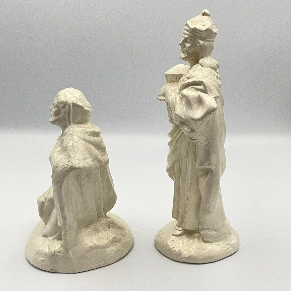 Vintage 1960s–70s Atlantic‎ Mold Nativity Set Shepherd Wise Man Baby Jesus 8